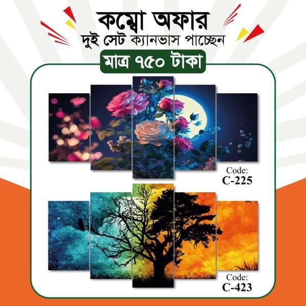 Code: C225+C423 | Combo 5+5 Panel Wall Canvas For Home Decoration