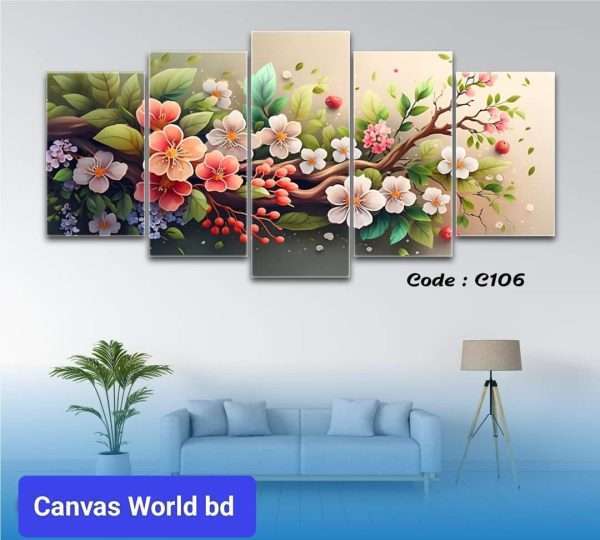 Code-C106 | 5 Panel Wall Canvas