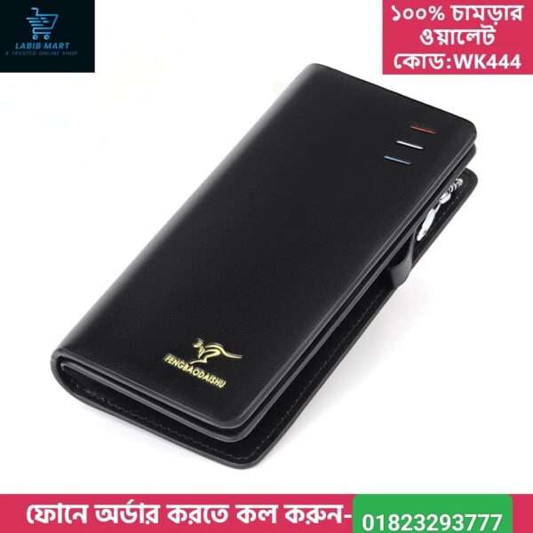 01: WK444-Black| Wallet Men England Style Pu Leather Wallet Leisure Purse Style New Male Cluth Wallets Long Coin Purse Card Holders - Image 4